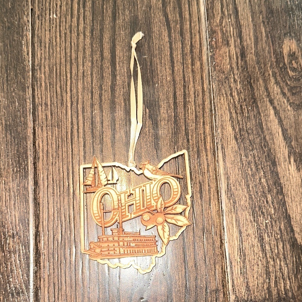 Ohio State handmade Wooden Ornament